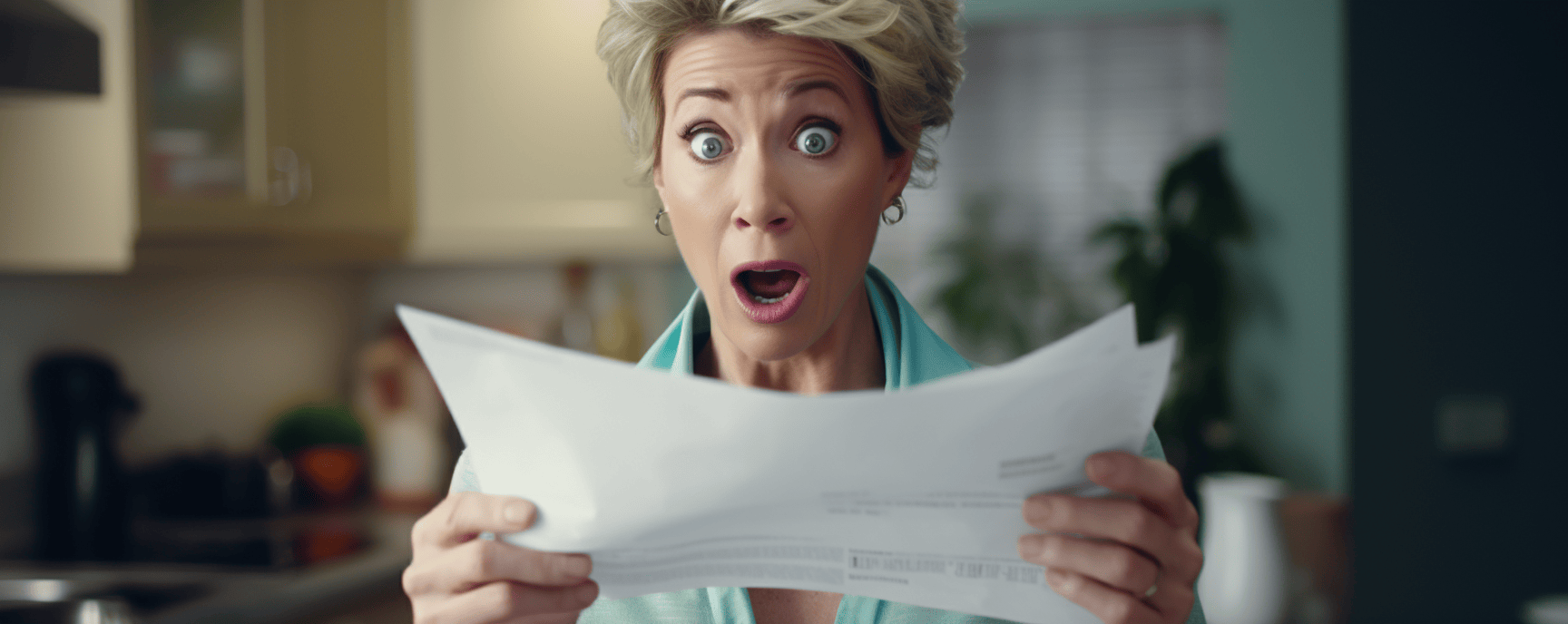 Woman surprised at medical bill amount.